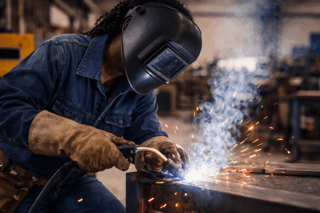 what does a welder do: a welder at work
