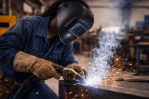 what does a welder do: a welder at work